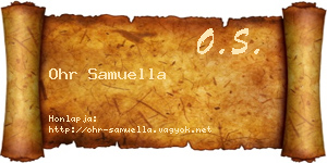 Ohr Samuella névjegykártya